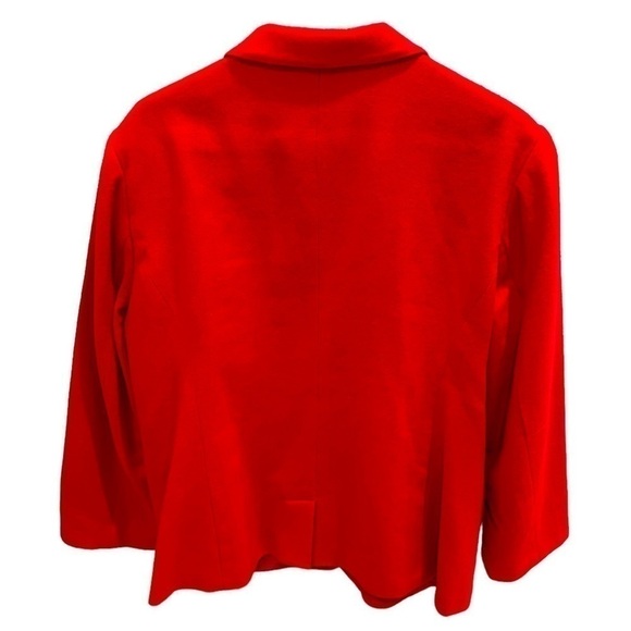 SAG HARBOR 100% WOOL JACKET BLAZER WOMEN'S RED ONE BUTTON SIZE 16 Petite - Picture 2 of 3